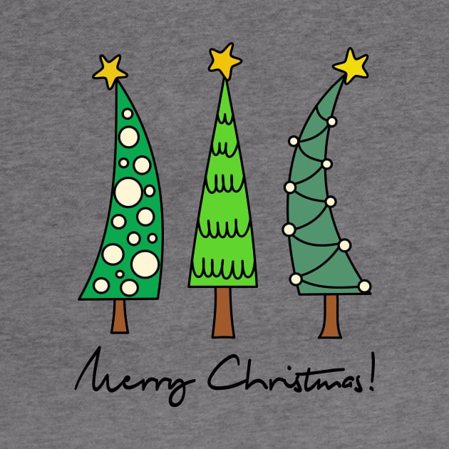 Three Christmas trees wish you a Merry Christmas! by tentihandmade